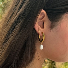 Pearl Halo Hoop Earrings